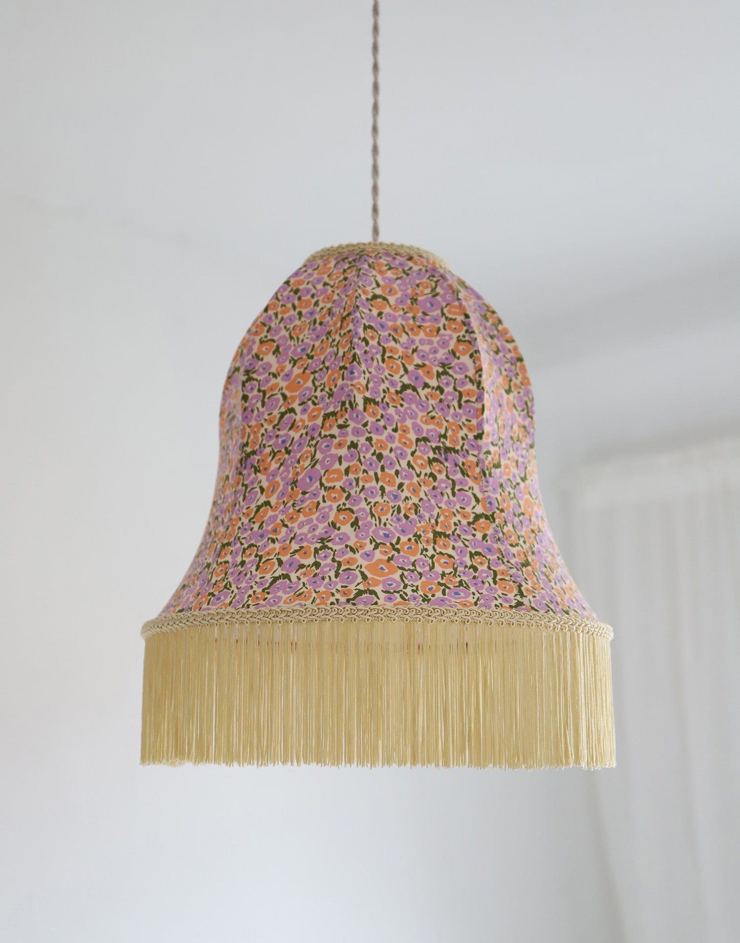 Armande "Bell" Shape Pendant Light with Fringe Print