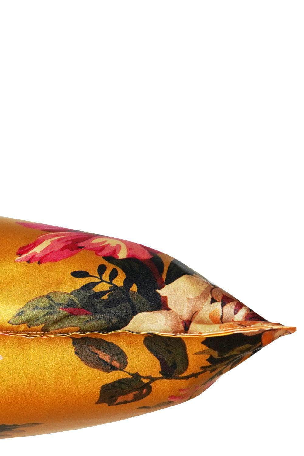 Silk Pillowcase Made With Liberty Fabric Stately Kristina Mustard Gold