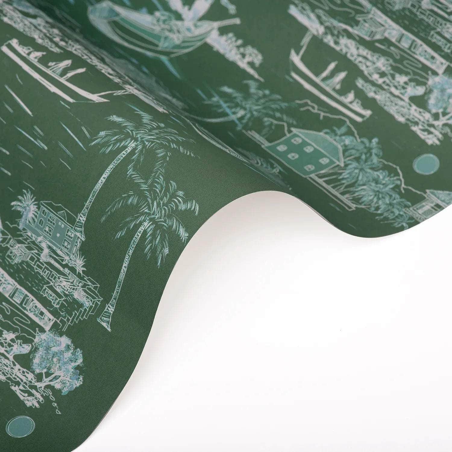 Banana Island Palm Green Wallpaper