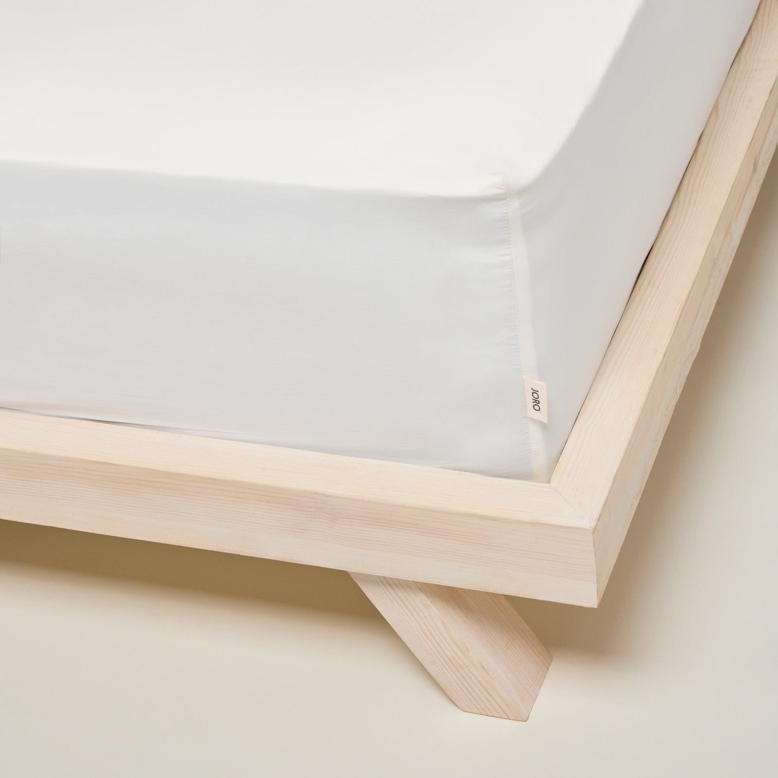 Percale Organic Cotton Fitted Sheet - Iridescent Ivory