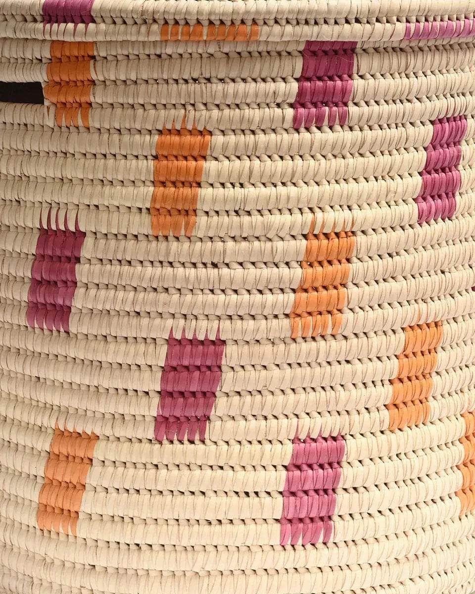 MADOADOA: Orange and Pink Brushstroke Laundry Basket
