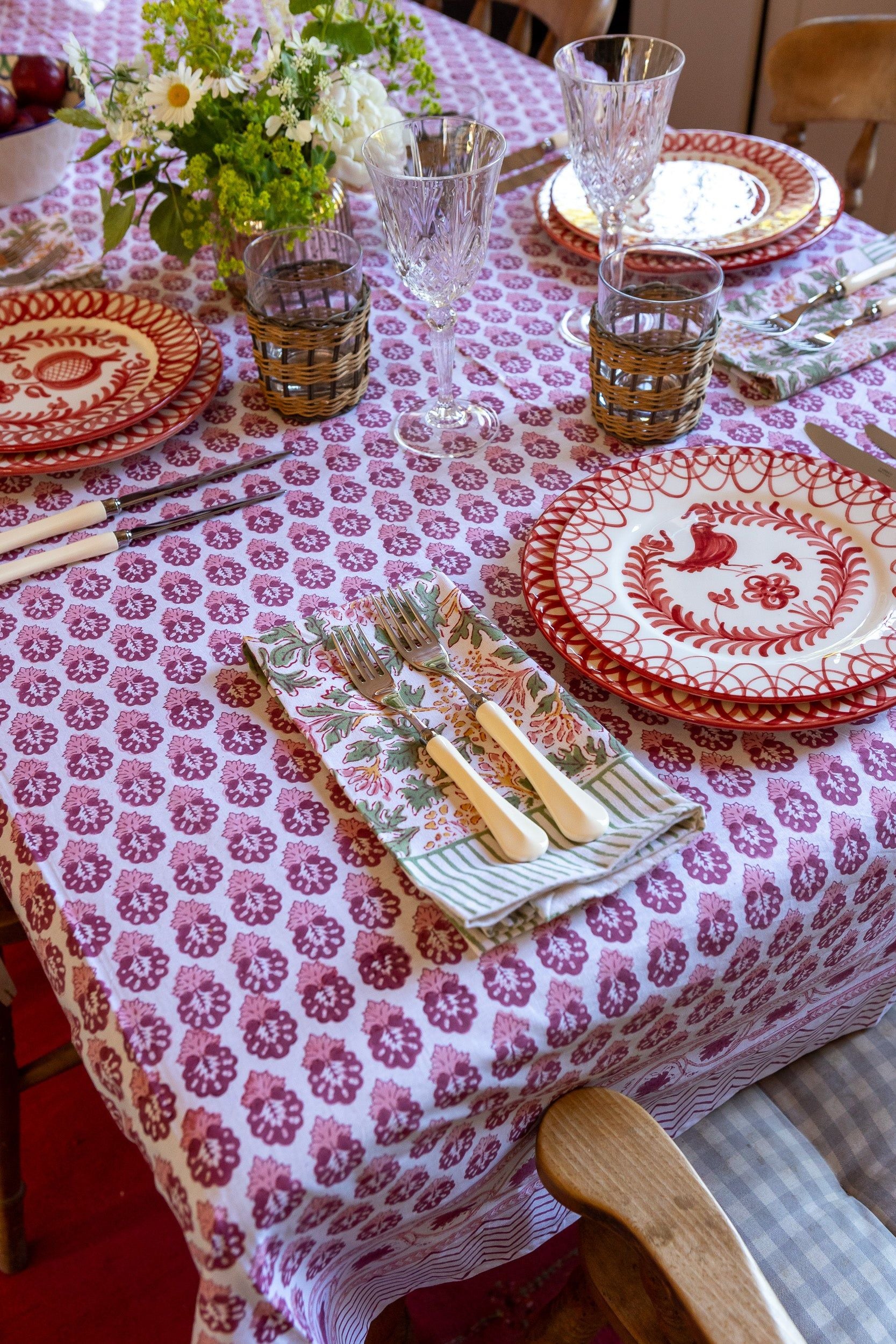 Kelpie Napkin In Pink Green (Set Of 4)