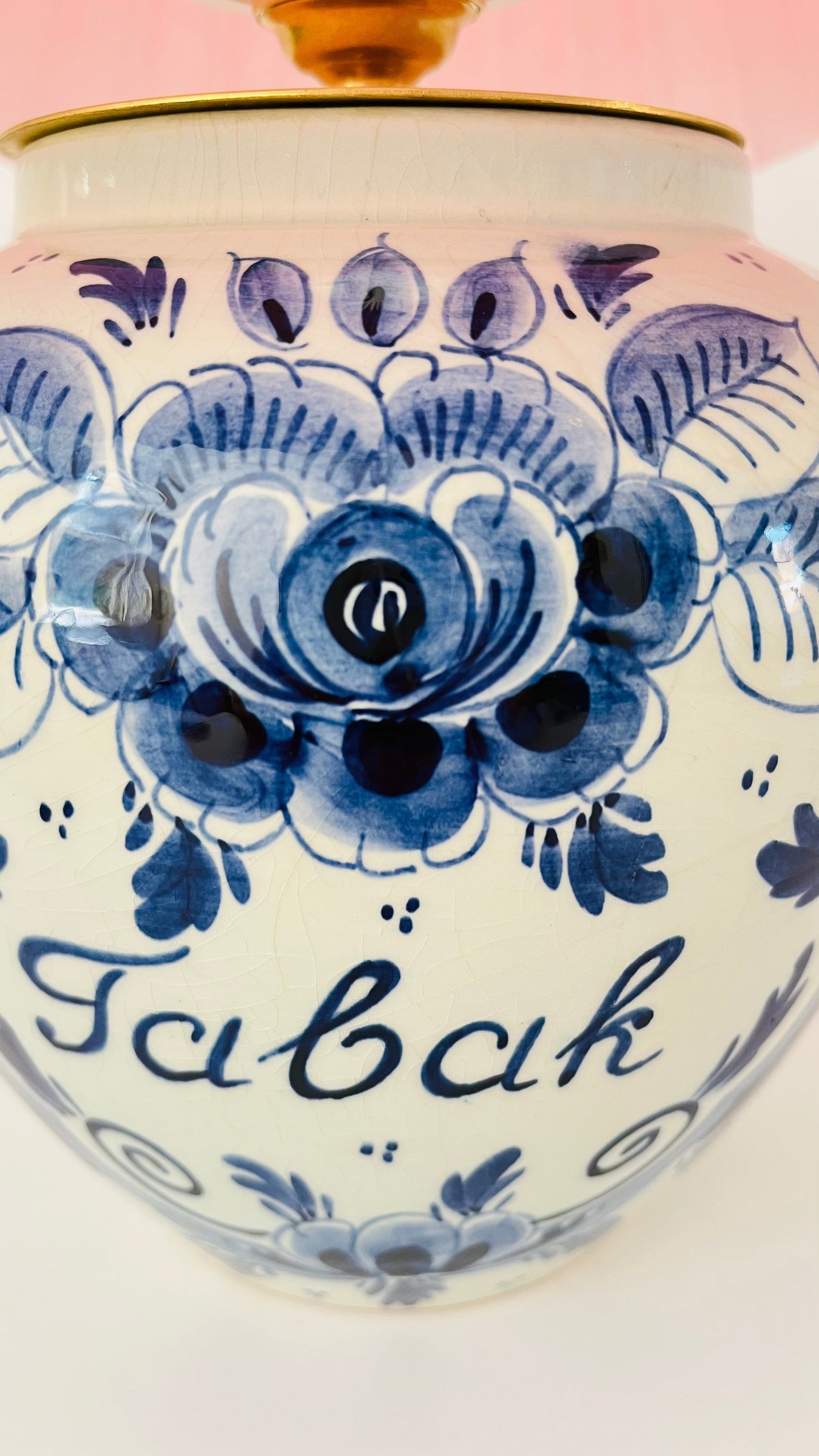 Antique Delft Tobacco Lamp