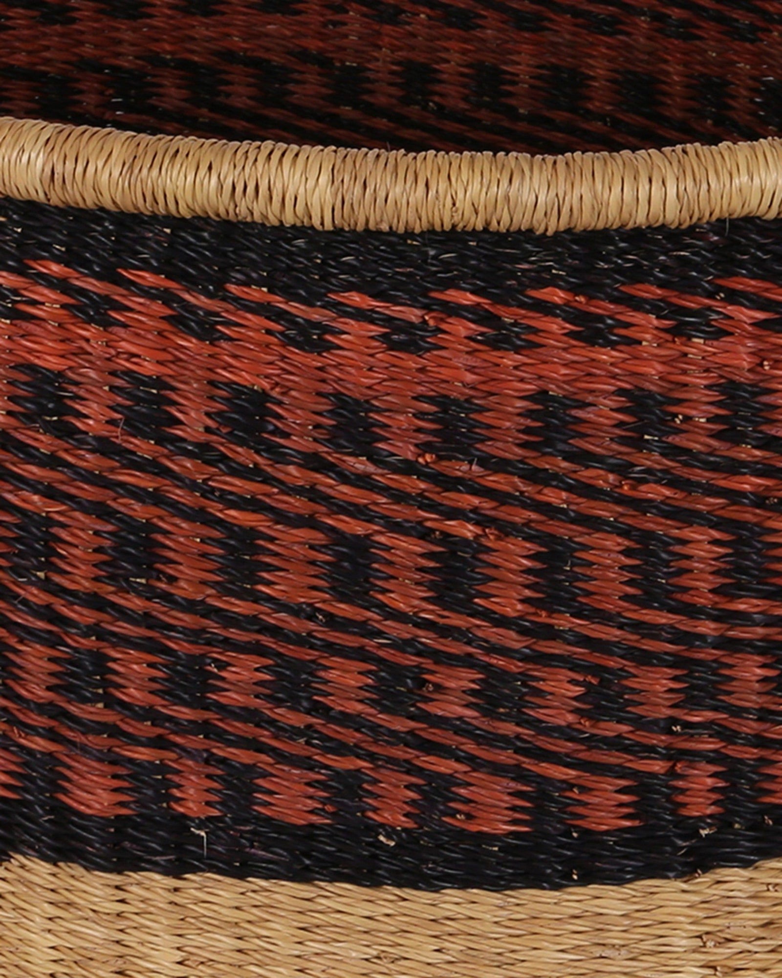 KUNTANASE: Large Brown and Black Floor Storage Basket