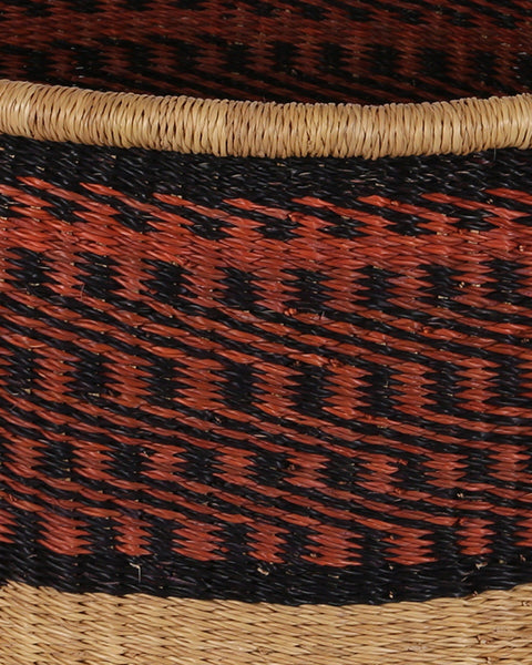 KUNTANASE: Large Brown and Black Floor Storage Basket