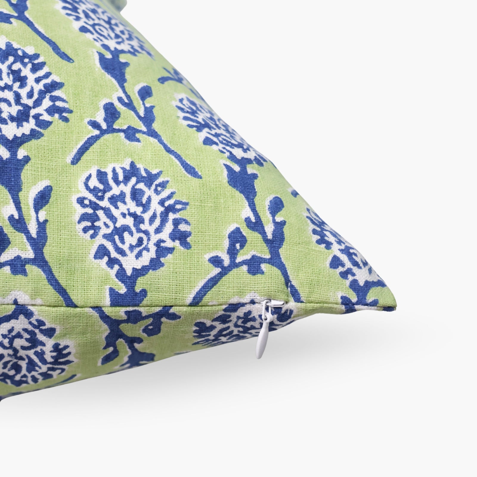 Nikhar Pure Linen Throw Pillow Cover - Lily Green