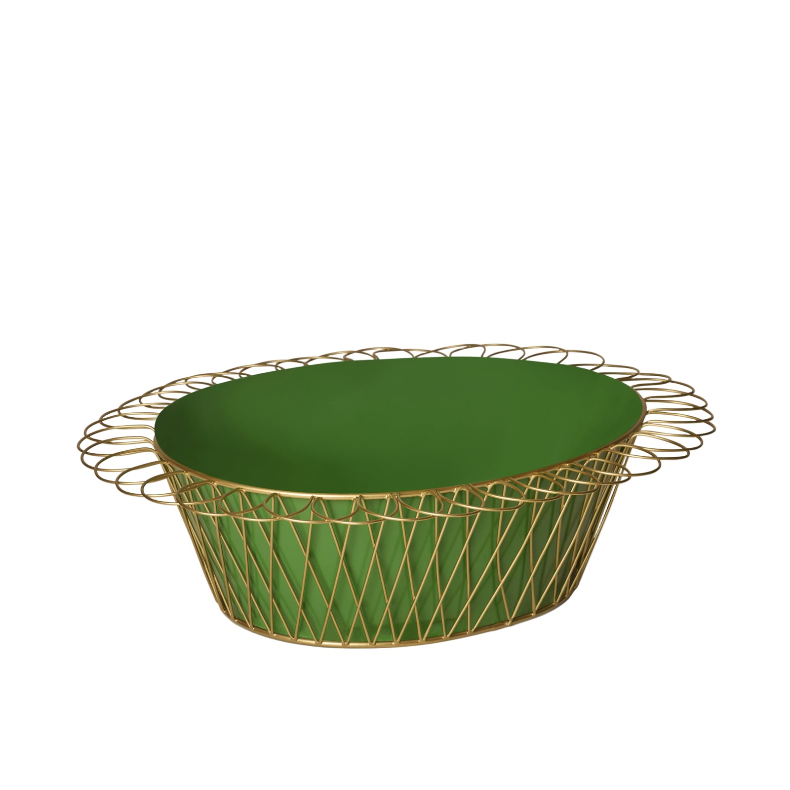 Wire Basket Planter | Apple Green & Gold