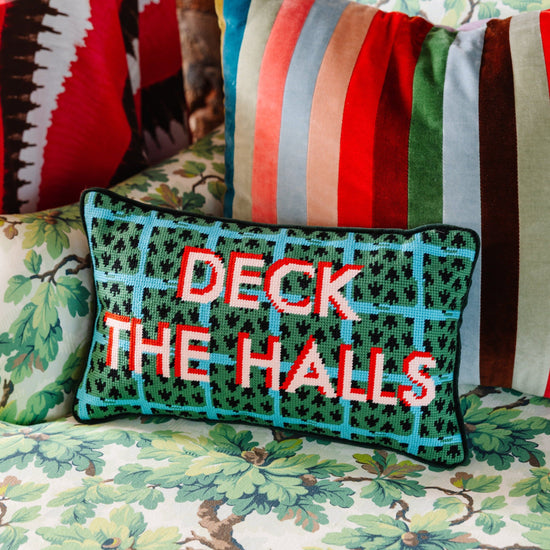 Deck the Halls Needlepoint Pillow