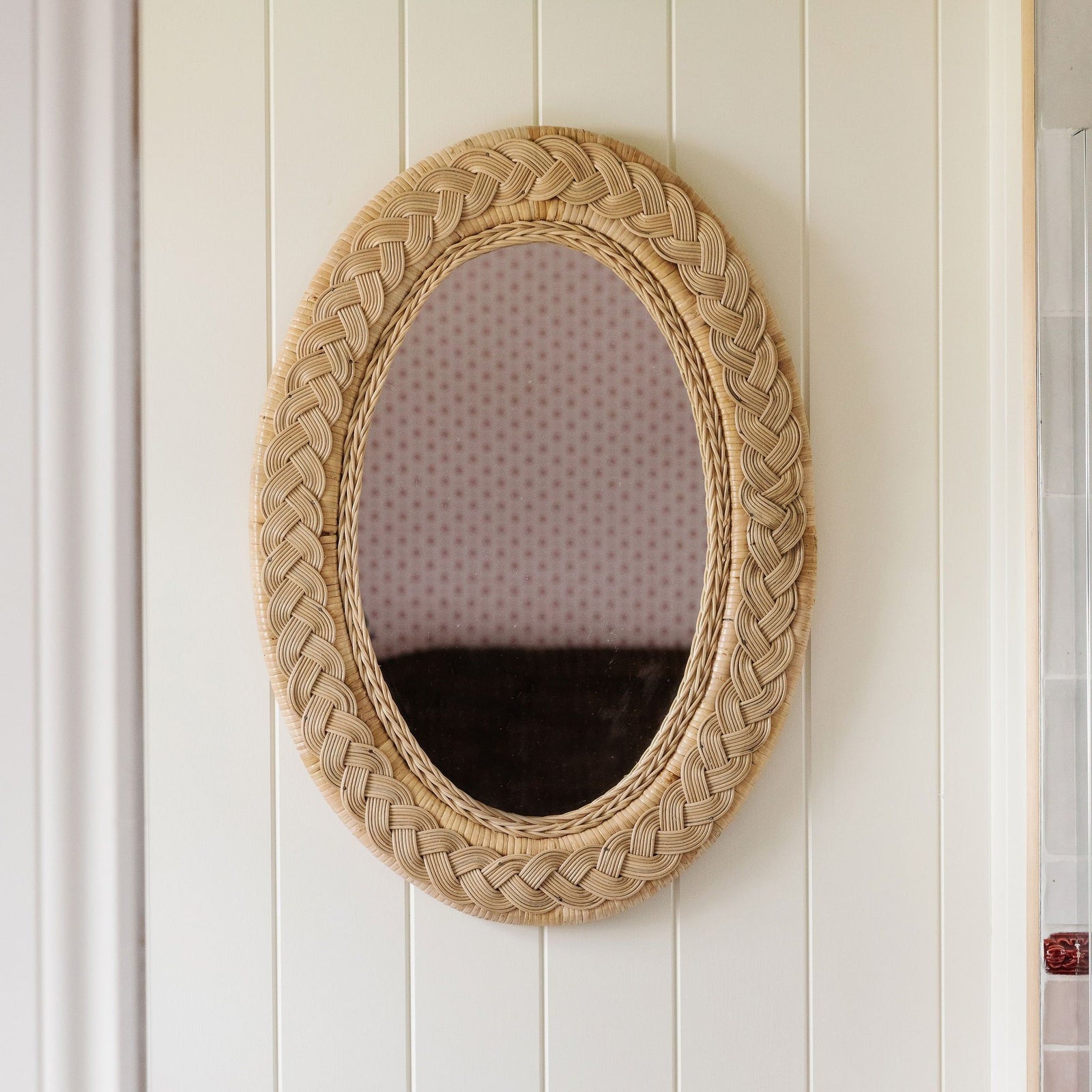 Serena Oval Rattan Mirror