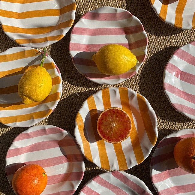 Striped Plate 16 cm – Pink
