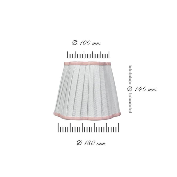 Lampshade White & Pink Ribbon
