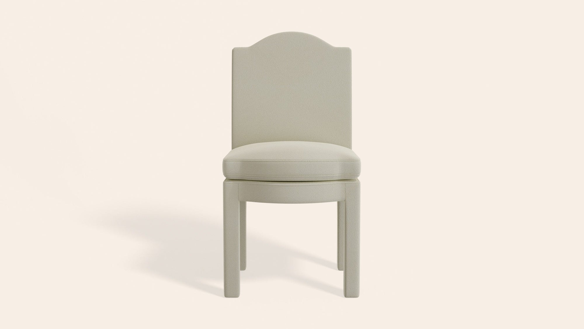 Pair of Leo Dining Chairs, Nougat Boucle-