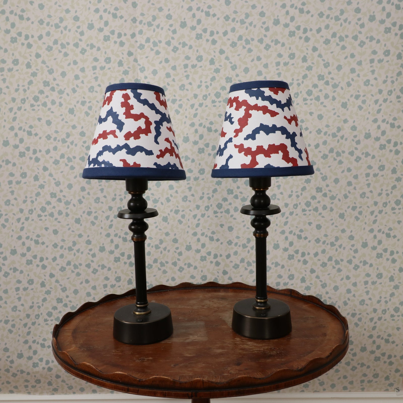 Lampshade - Small Clip-On Blossom Twist And Stripe