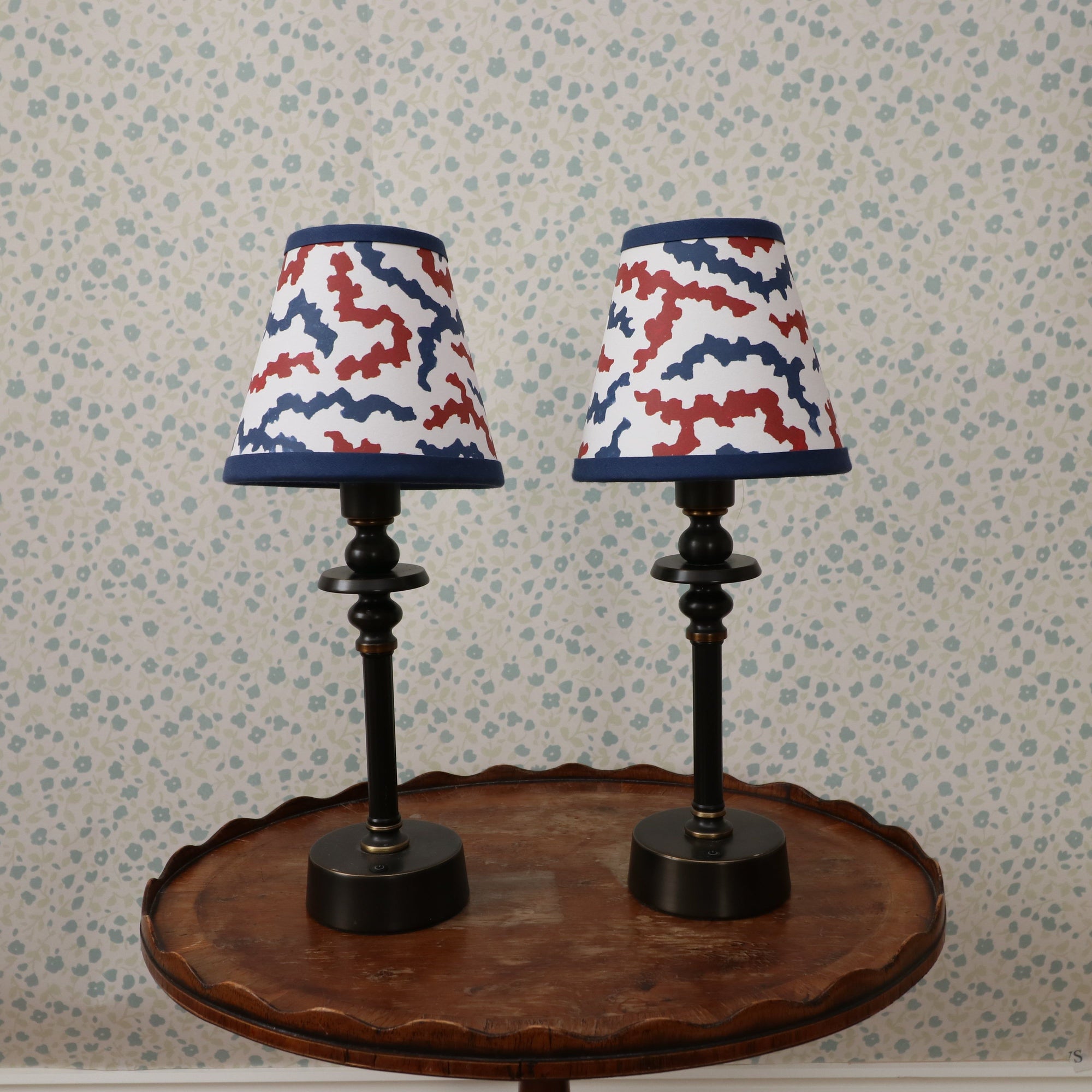Lampshade - Small Clip-On Blossom Twist And Stripe