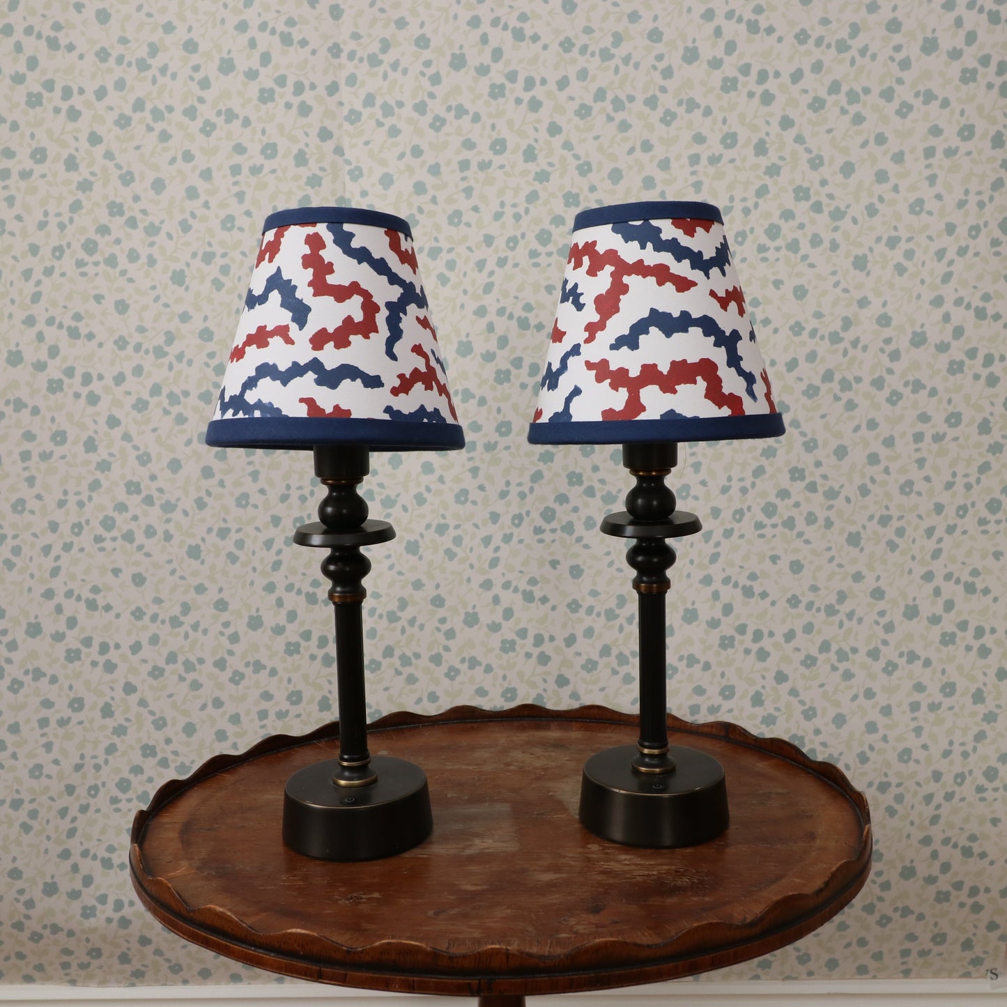 Lampshade - Small Clip-On Blossom Twist And Stripe