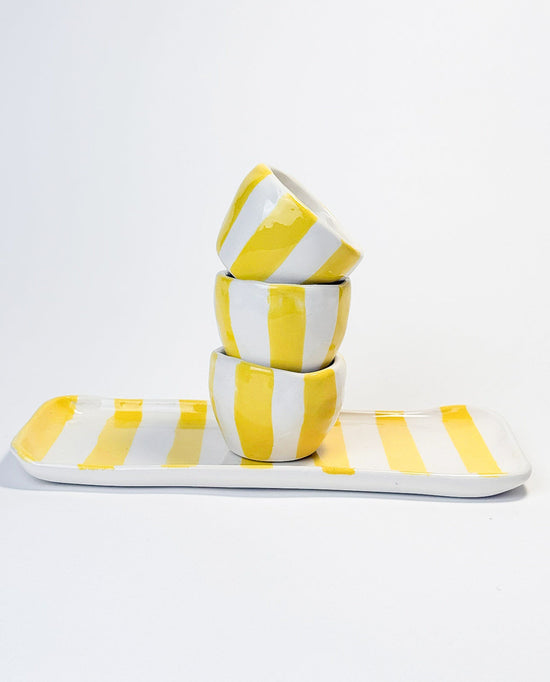 Espresso stripe SET with plate