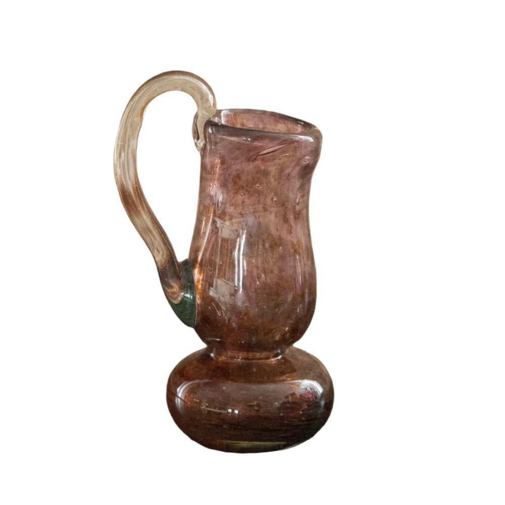 Blown Glass Amphora Vase, Purple and Brown Slim
