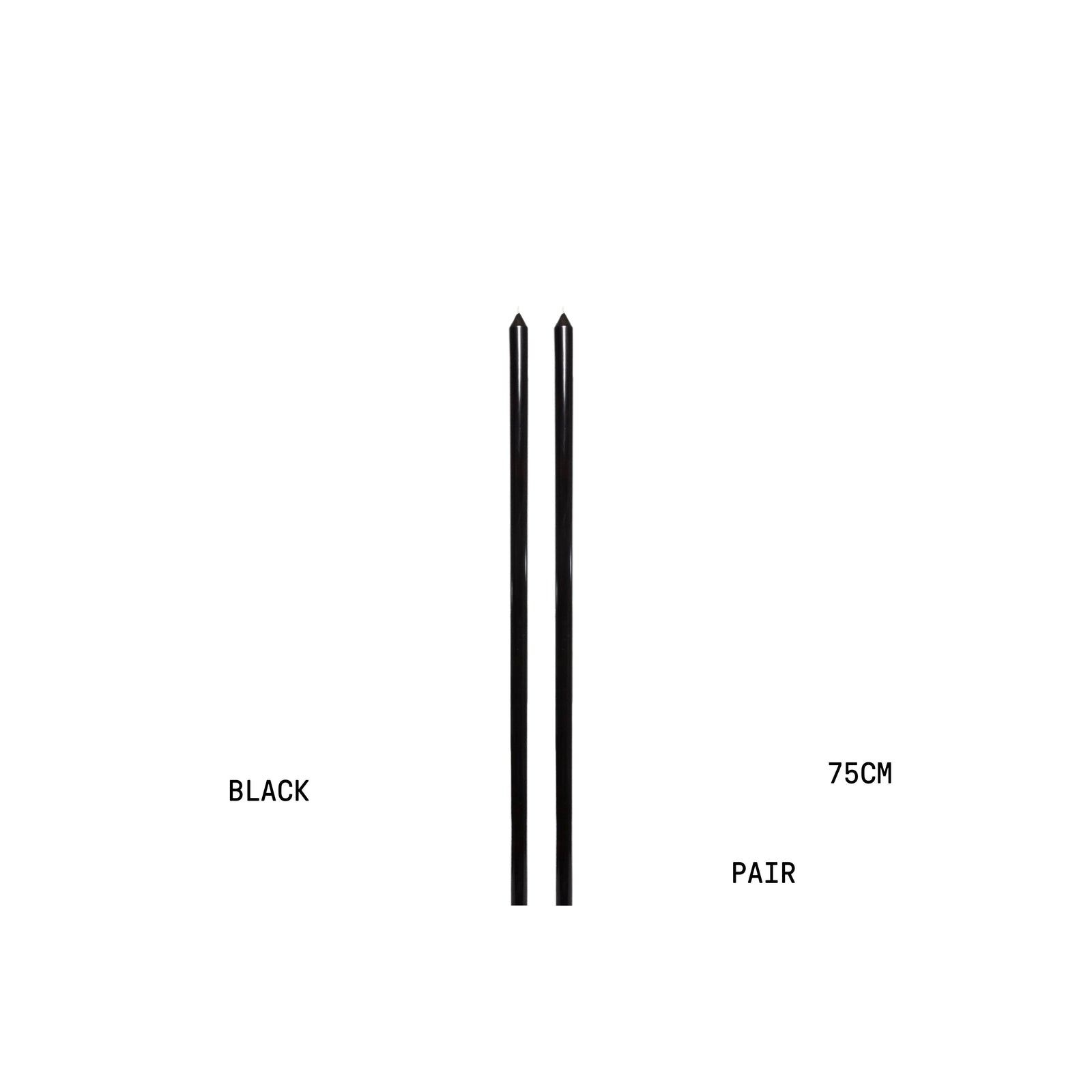Black Tapered METRE Candle Pair