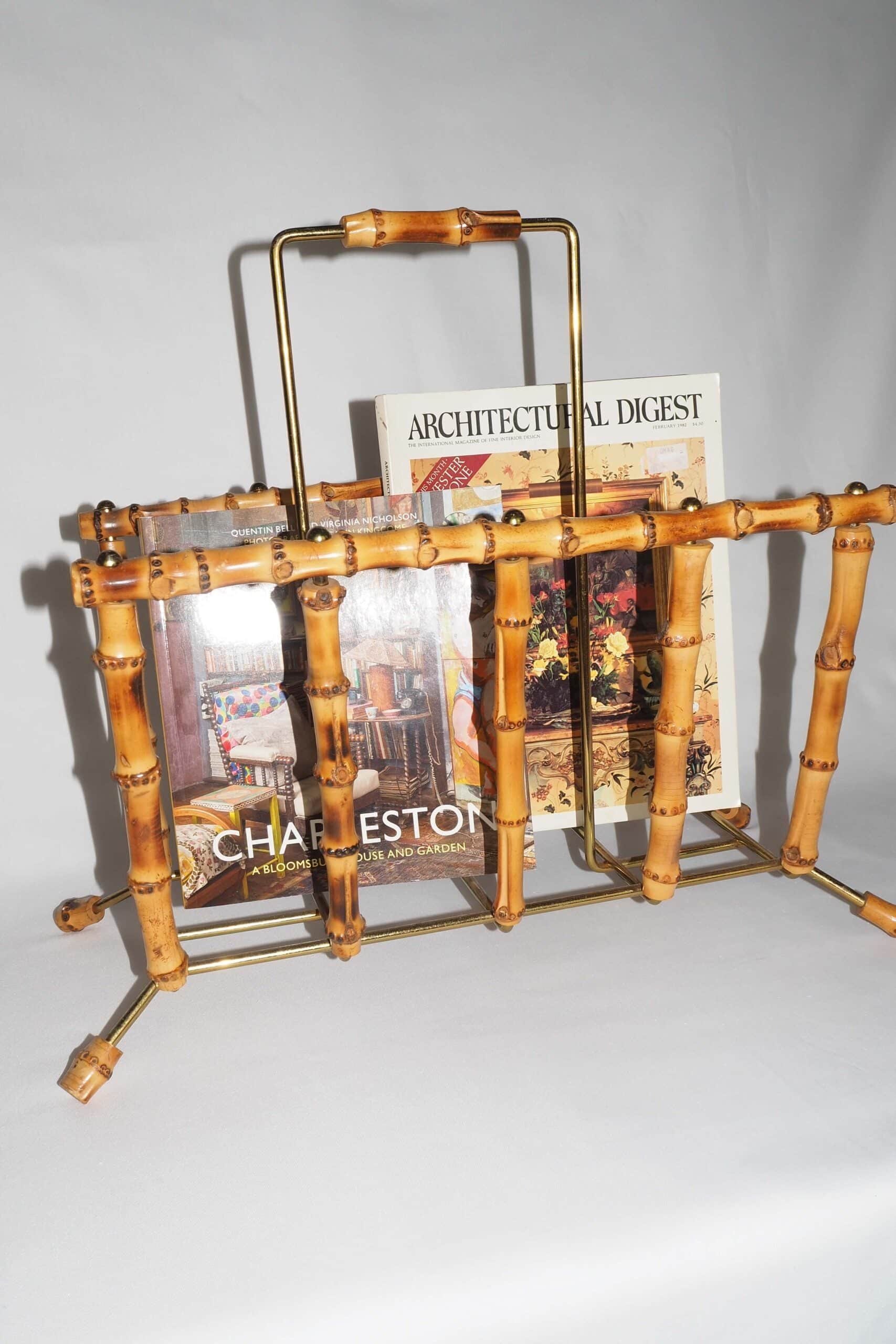 Vintage Bamboo Magazine Rack