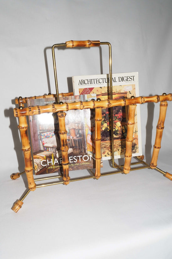 Vintage Bamboo Magazine Rack