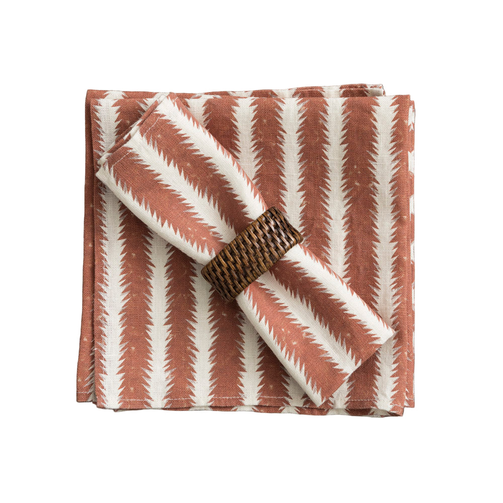 Set of 6 Atria Mini Red Linen Napkins