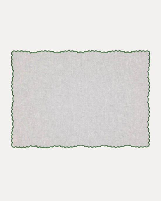 Melides Placemat, White with Green