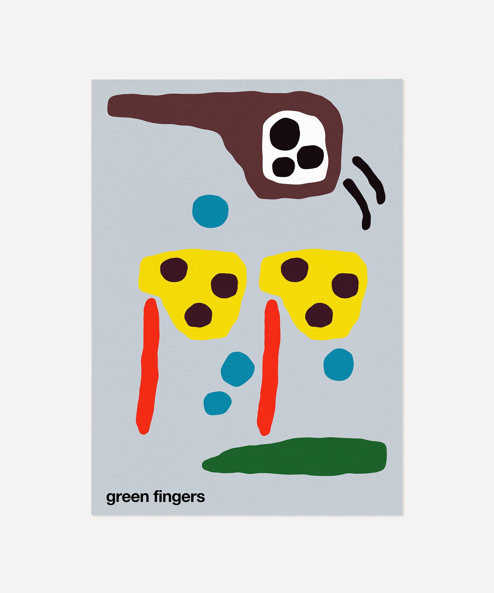 Green Fingers Print - Blue-Grey