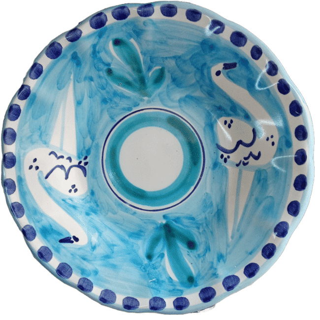 Amalfi Plate 16cm Blue Ostriches