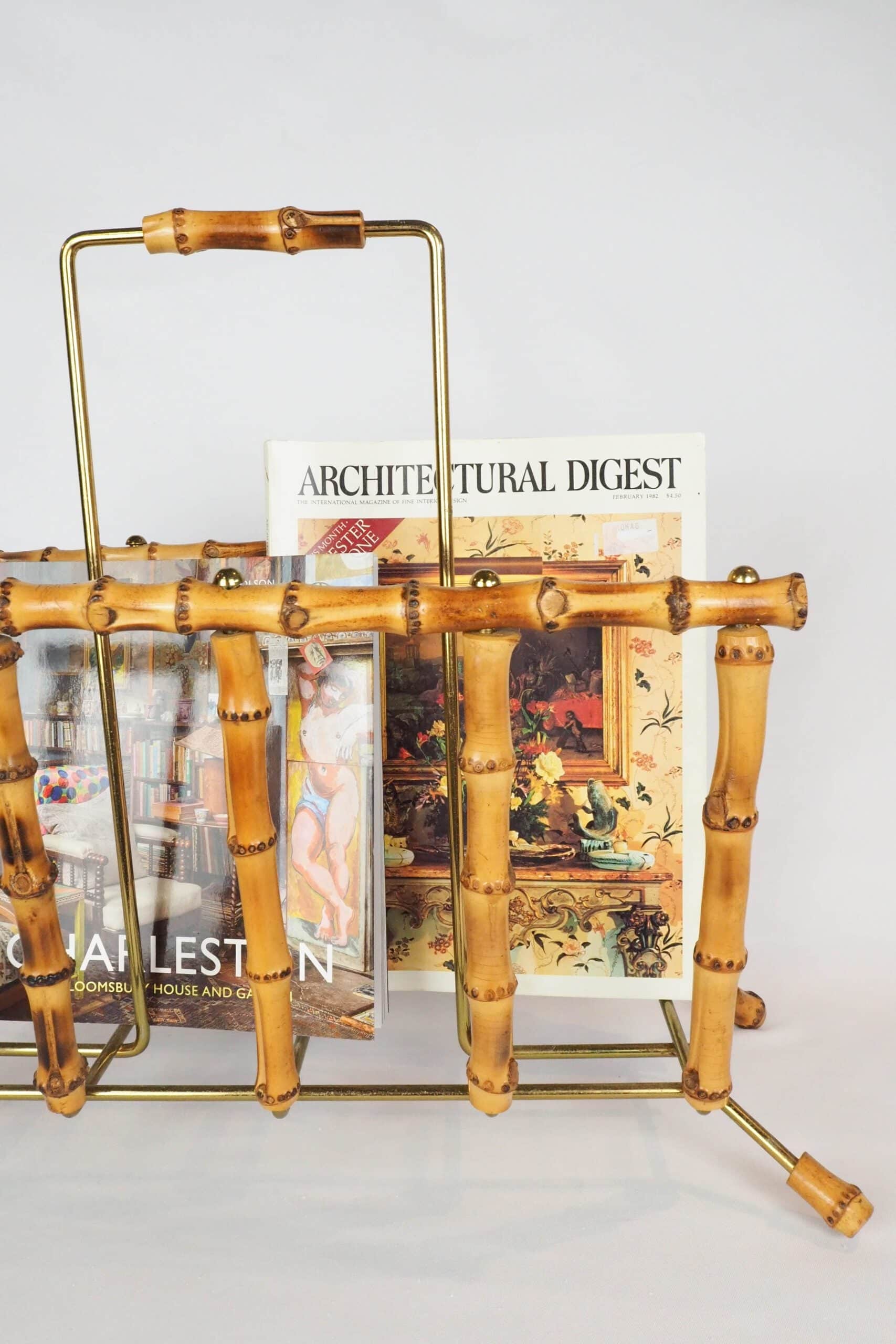 Vintage Bamboo Magazine Rack