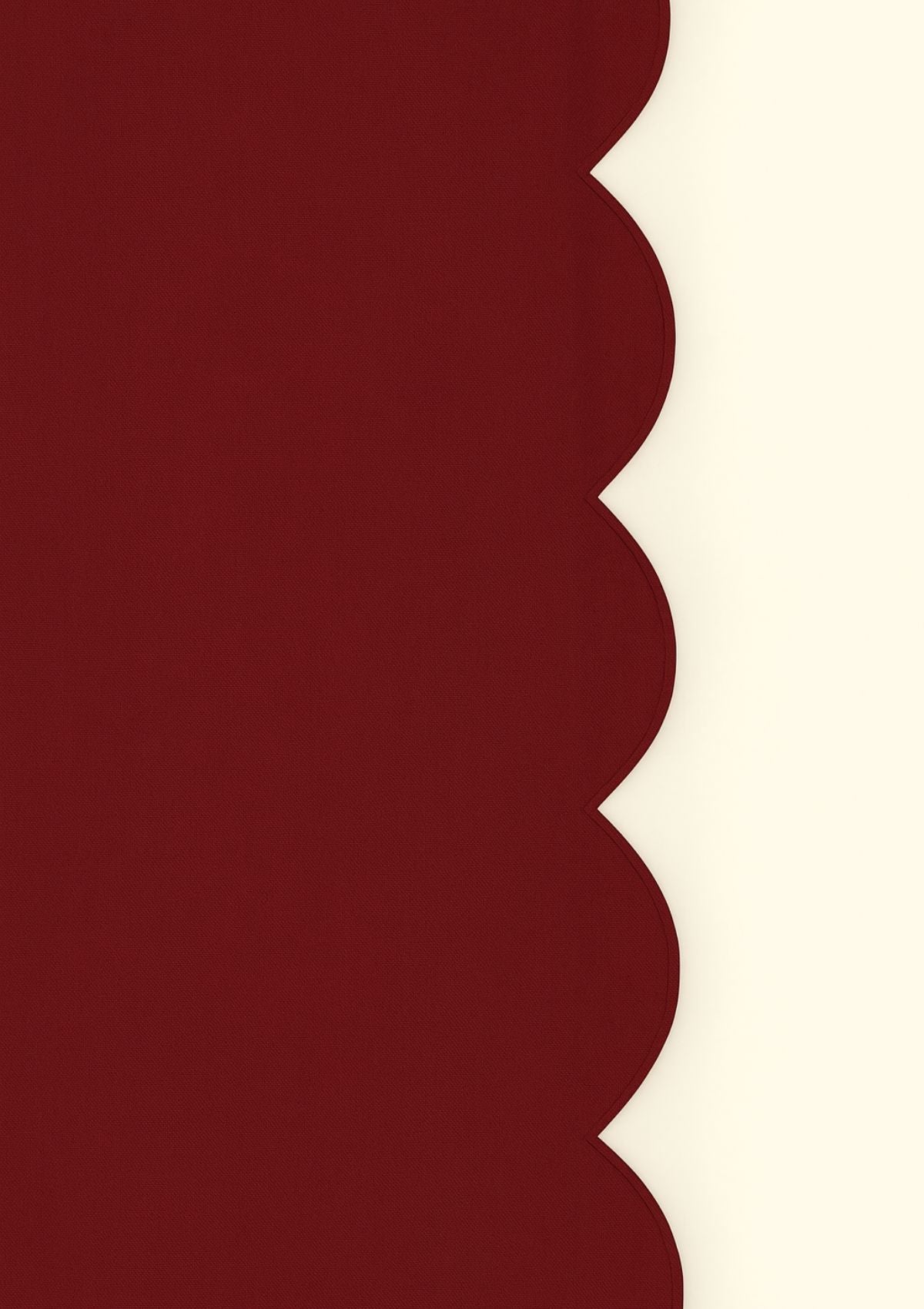 Scalloped Linen Tablecloth In Bordeaux