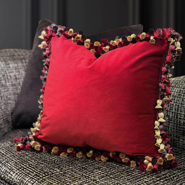 Carmine Velvet Cushion