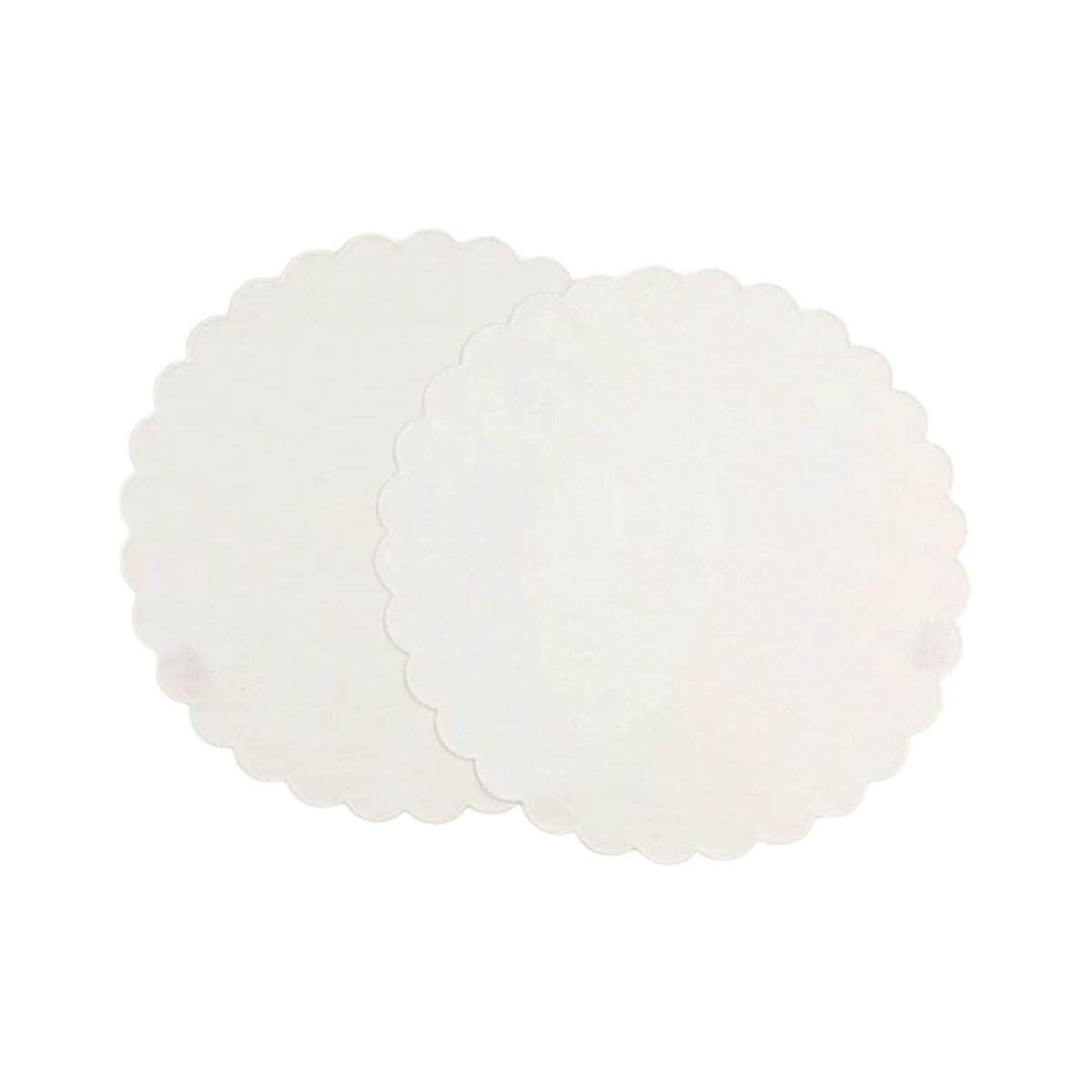 The White Linen Scalloped Round Placemats (Set of 2)