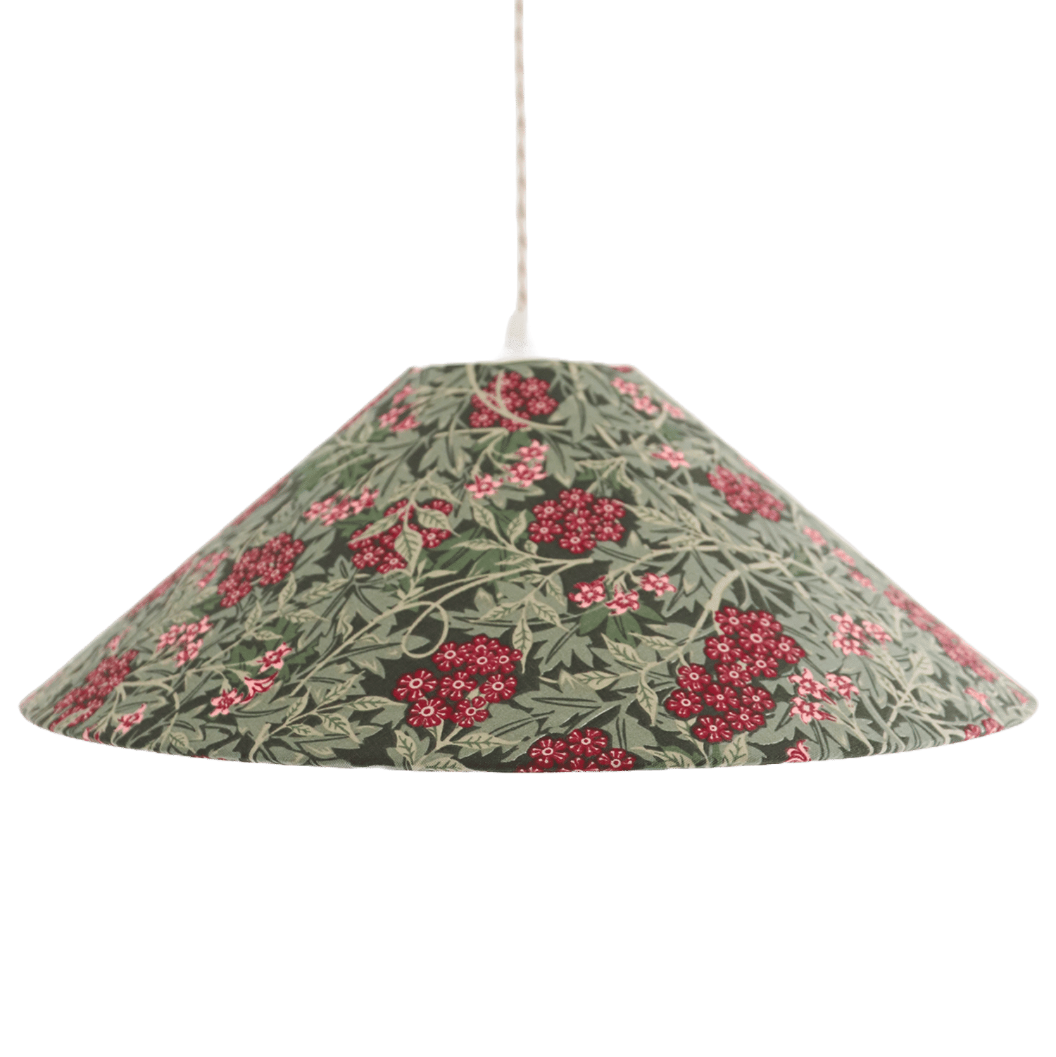 Vintage Trapeze Pendant Light with Floral Print