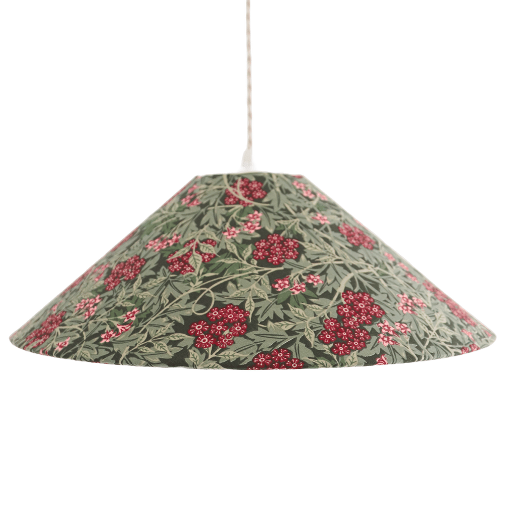 Vintage Trapeze Pendant Light with Floral Print