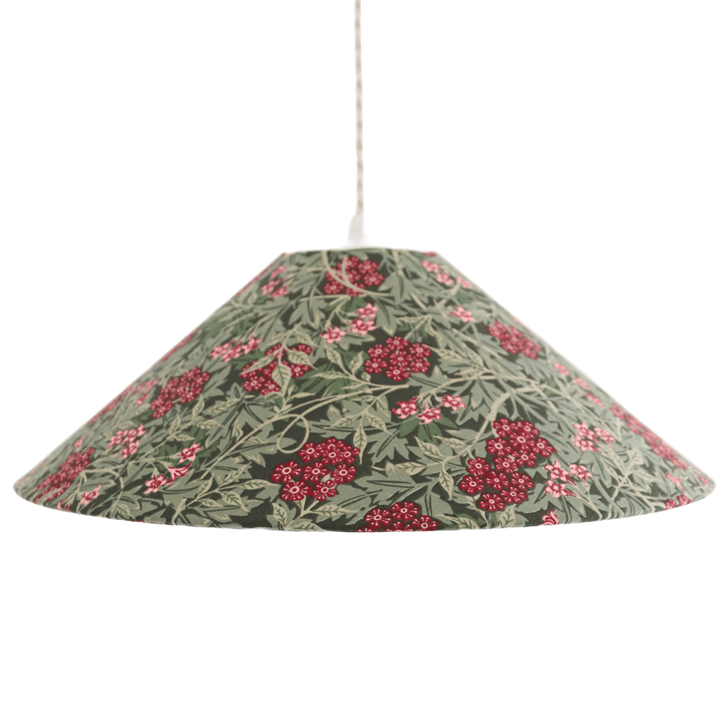 Vintage Trapeze Pendant Light with Floral Print