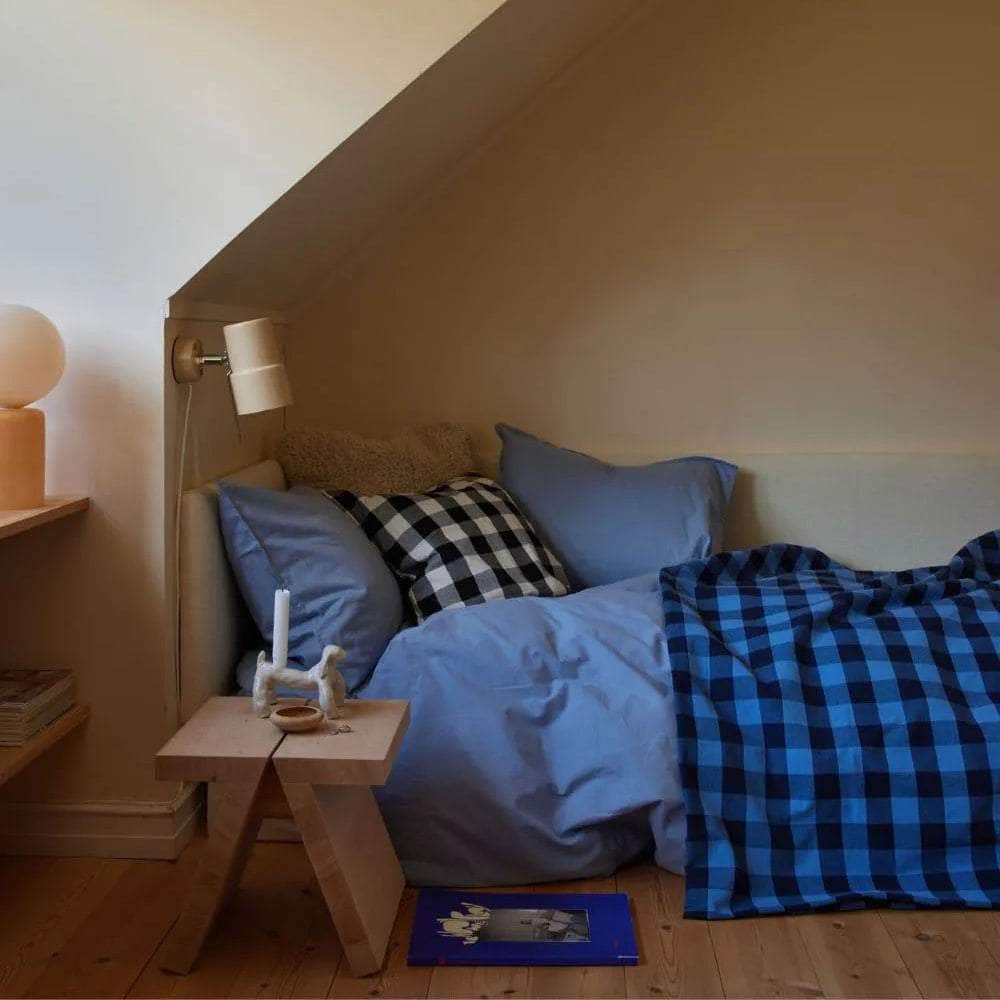 Bedspread Checked Blue