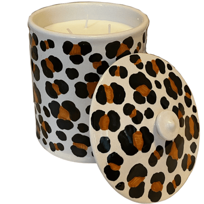 Large Leopard Candle