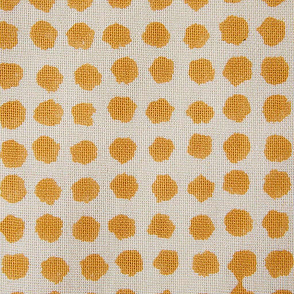 Seed Block Printed Fabric Cotton Mustard Sample