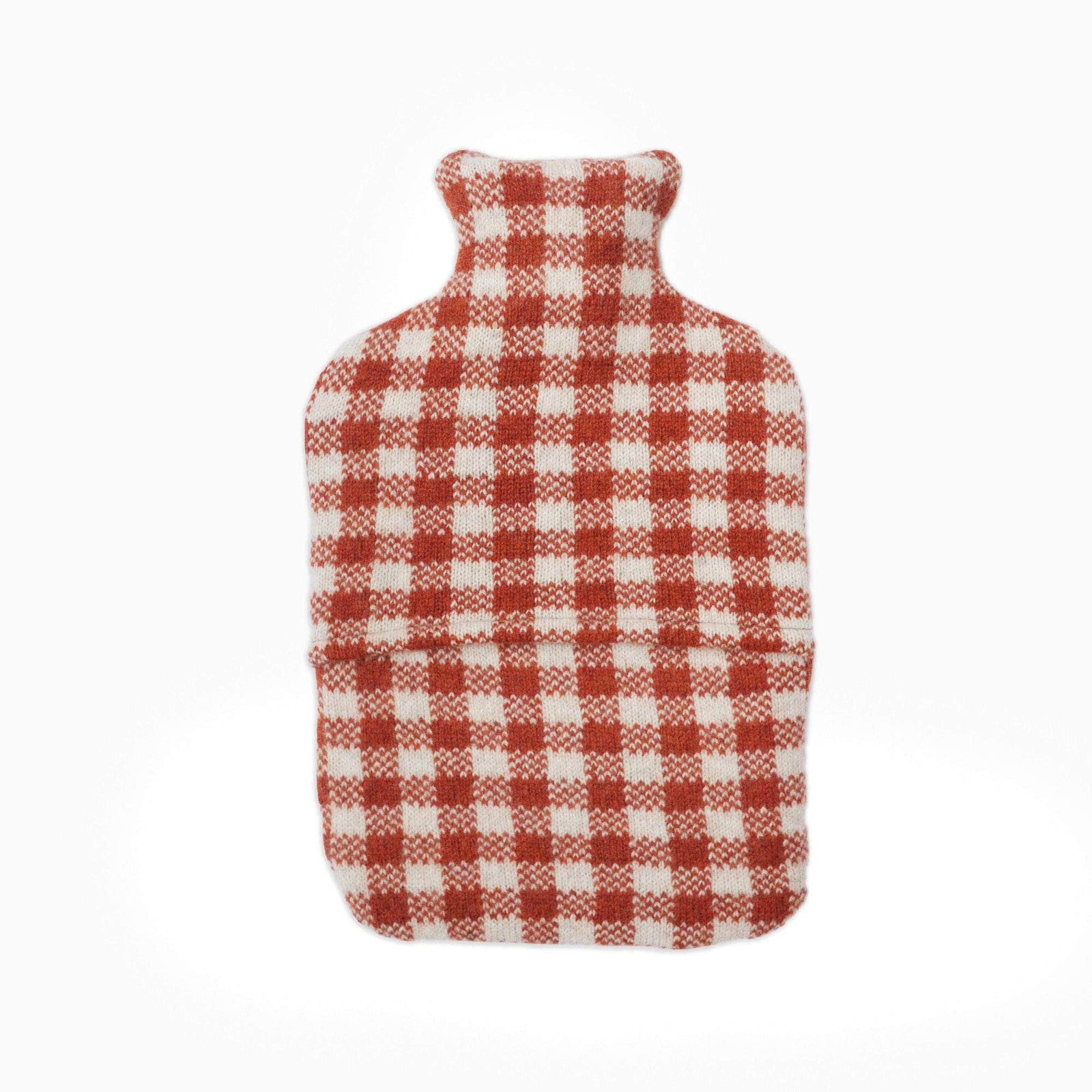 Rust Gingham Hot Water Bottle