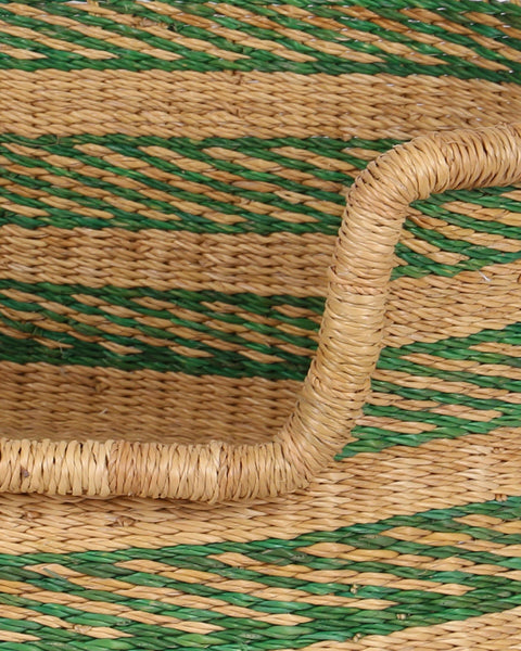 ABIREKYIE: Green and Natural Dog Basket - Small
