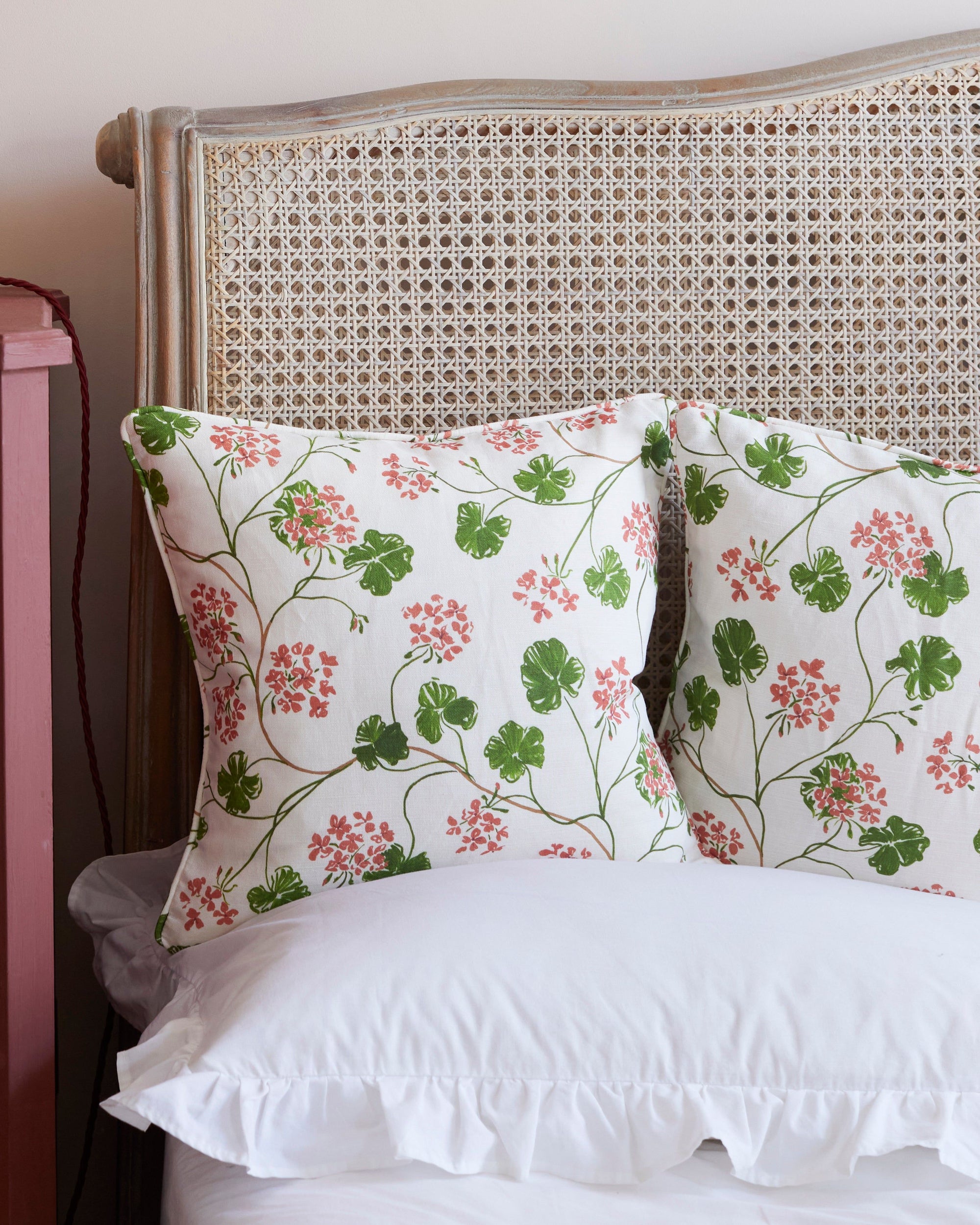 Geraniums Linen Cushion