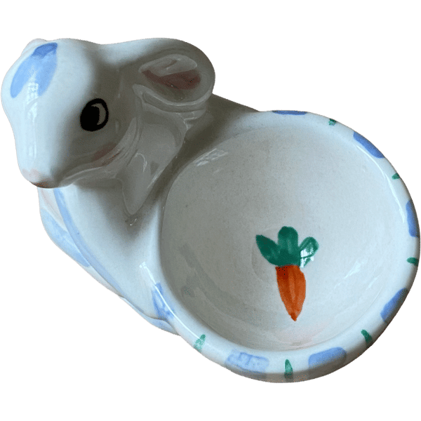 Blue Striped Bunny Egg Cup