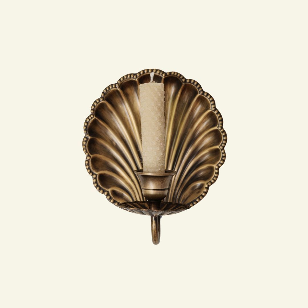 Shell Brass Wall Sconce Single (Antique)