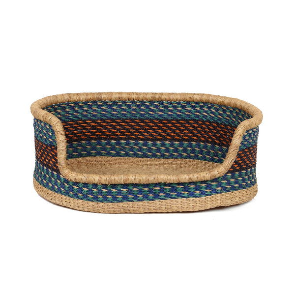 NANTIWE: Blue, Orange and Black Dog Basket - Small