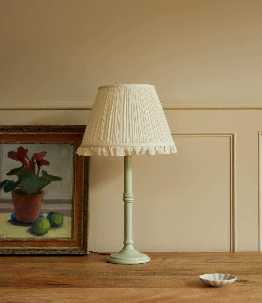 Cream Embroidered Stripe Lampshade