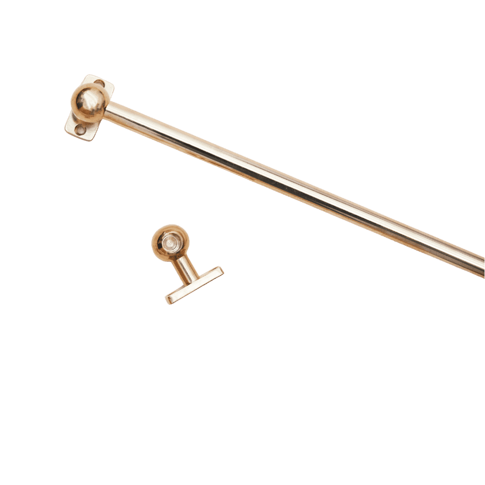 Classic Cafe Curtain Pole - Solid Brass - Singular Iindow