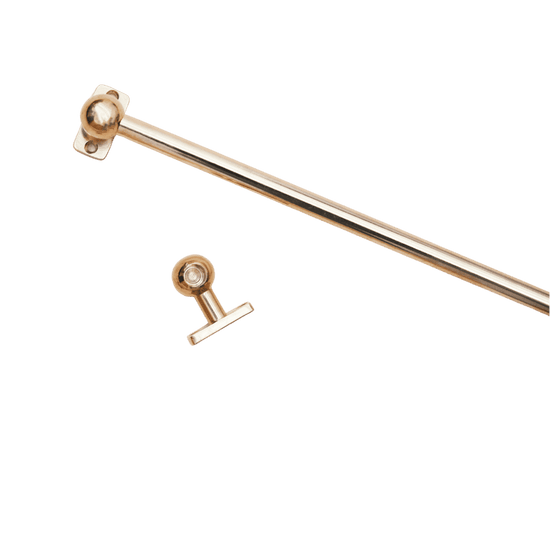 Classic Cafe Curtain Pole - Solid Brass - Singular Iindow