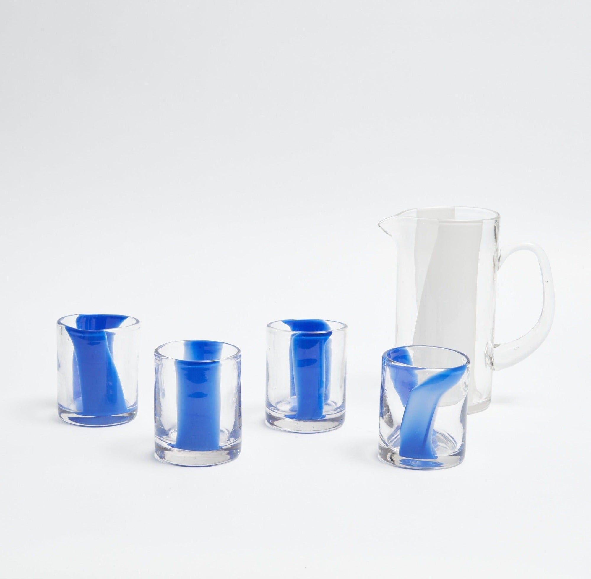 Blue Stripe Water Glasses (set of 6) Tumblers