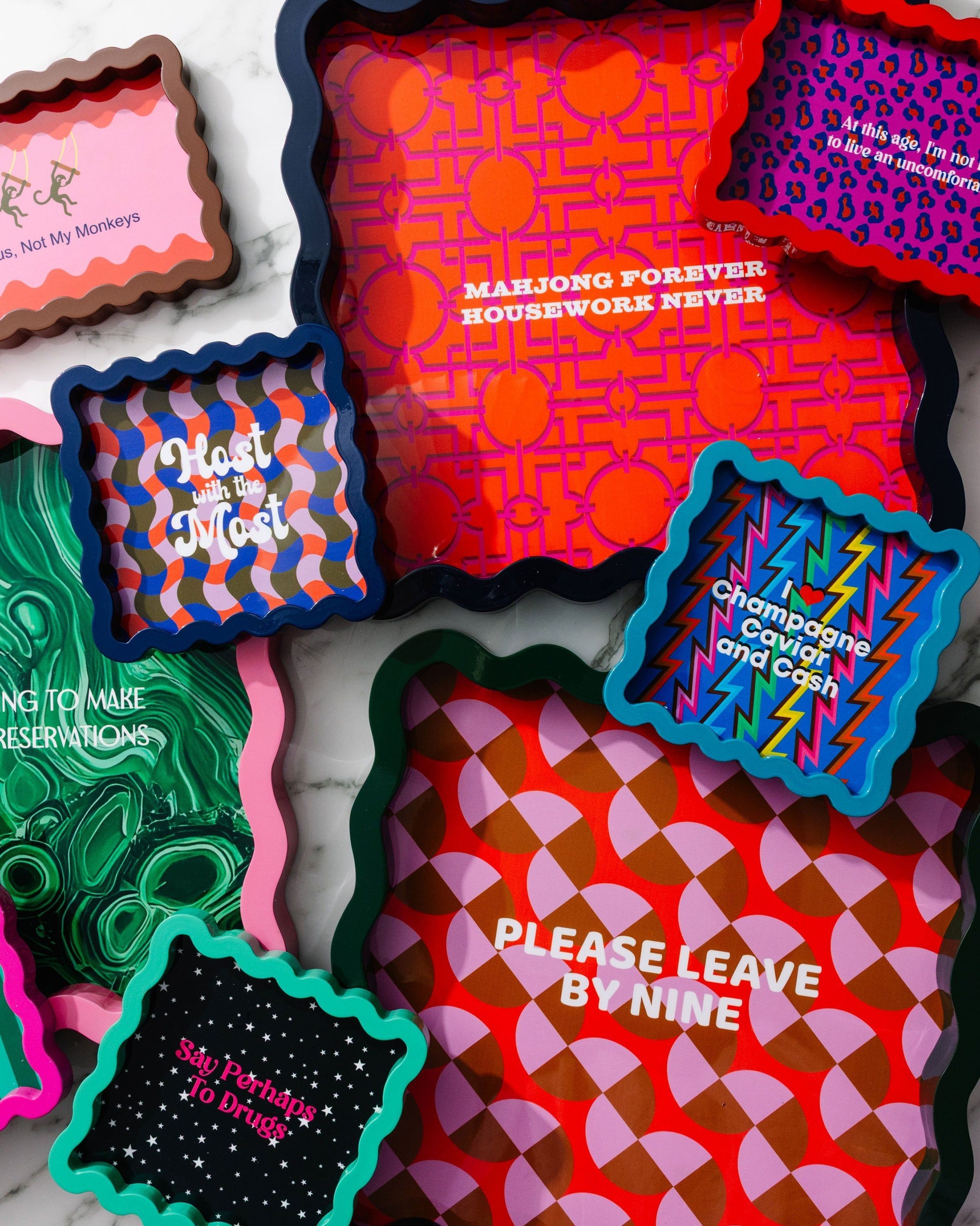 Mahjong Large Lacquer Tray