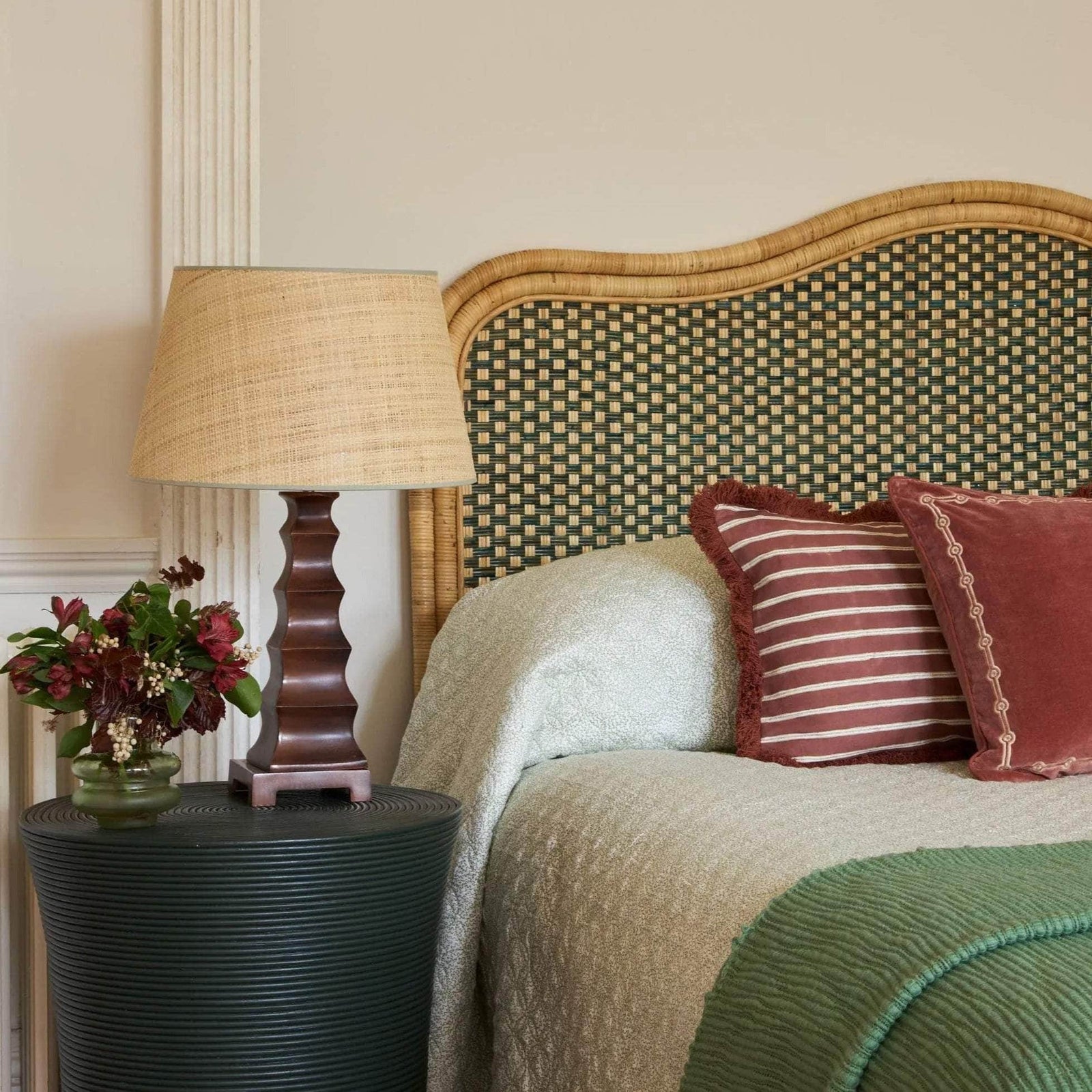 Seema Raffia Lampshade - Light Green